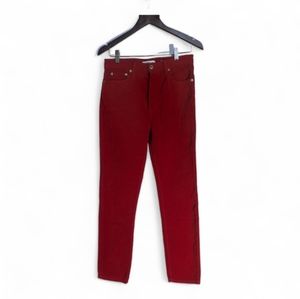 Red Re/Done Velvet, Ankle Crop Jean SZ 27 High-Rise Made in the USA NWT